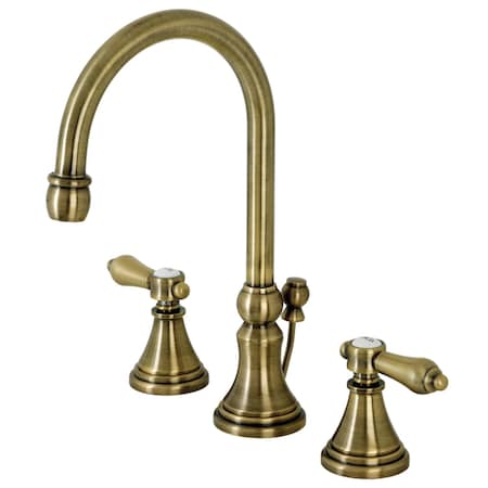 Kingston Brass KS2983BAL Widespread Bathroom Faucet with Brass Pop-Up, Antique Brass KS2983BAL